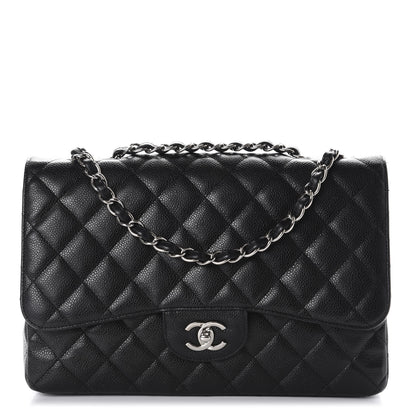Chanel Caviar Quilted Jumbo Single Flap Black 1 of 12
