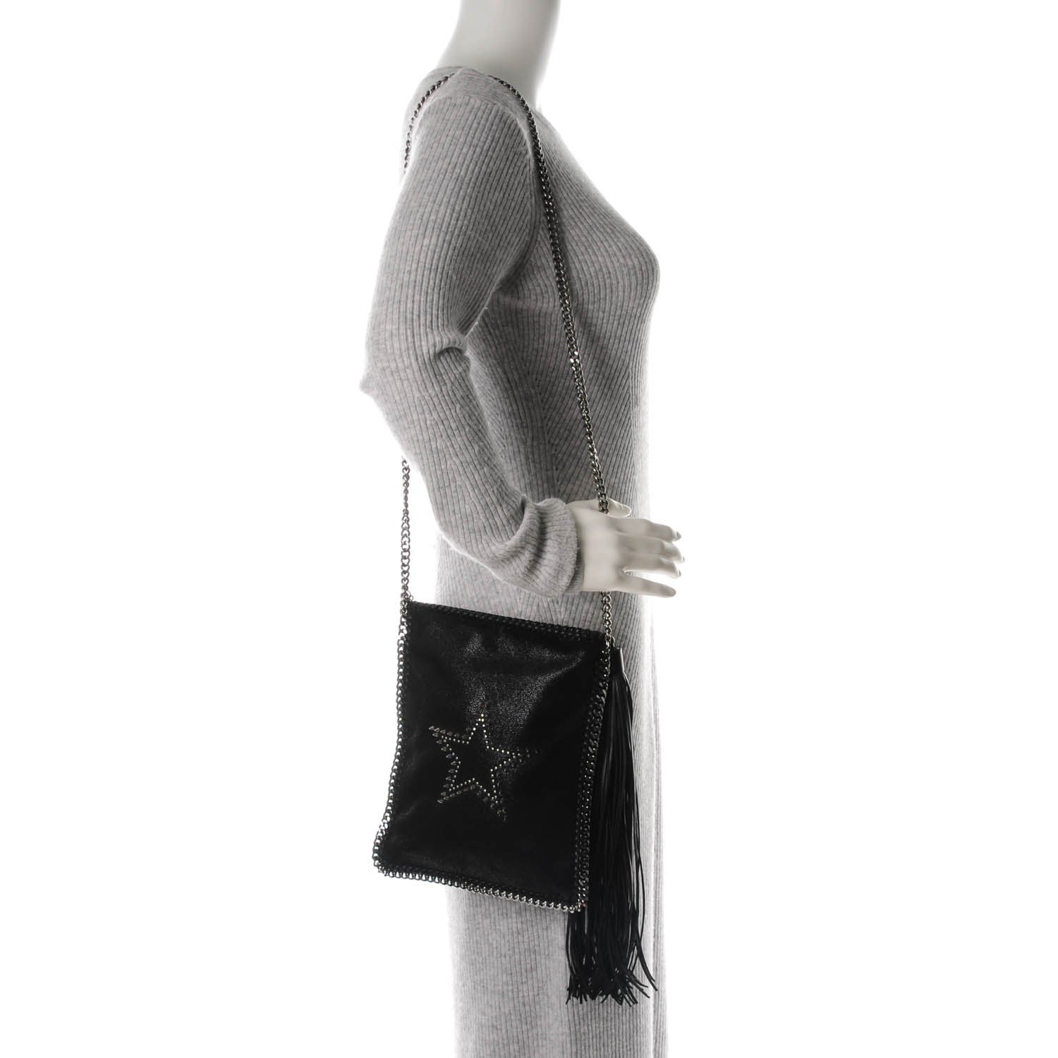 Stella McCartney Shaggy Deer Star Falabella Flat Crossbody Black 2 of 7