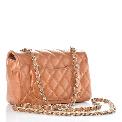Chanel Metallic Lambskin Quilted Mini Rectangular Flap Copper 3 of 15