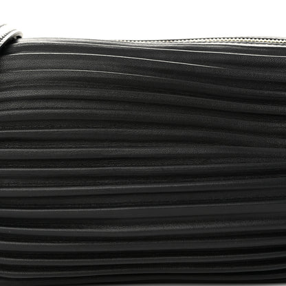 Loewe Lambskin Pleated Bracelet Pouch Shoulder Bag Black 7 of 9