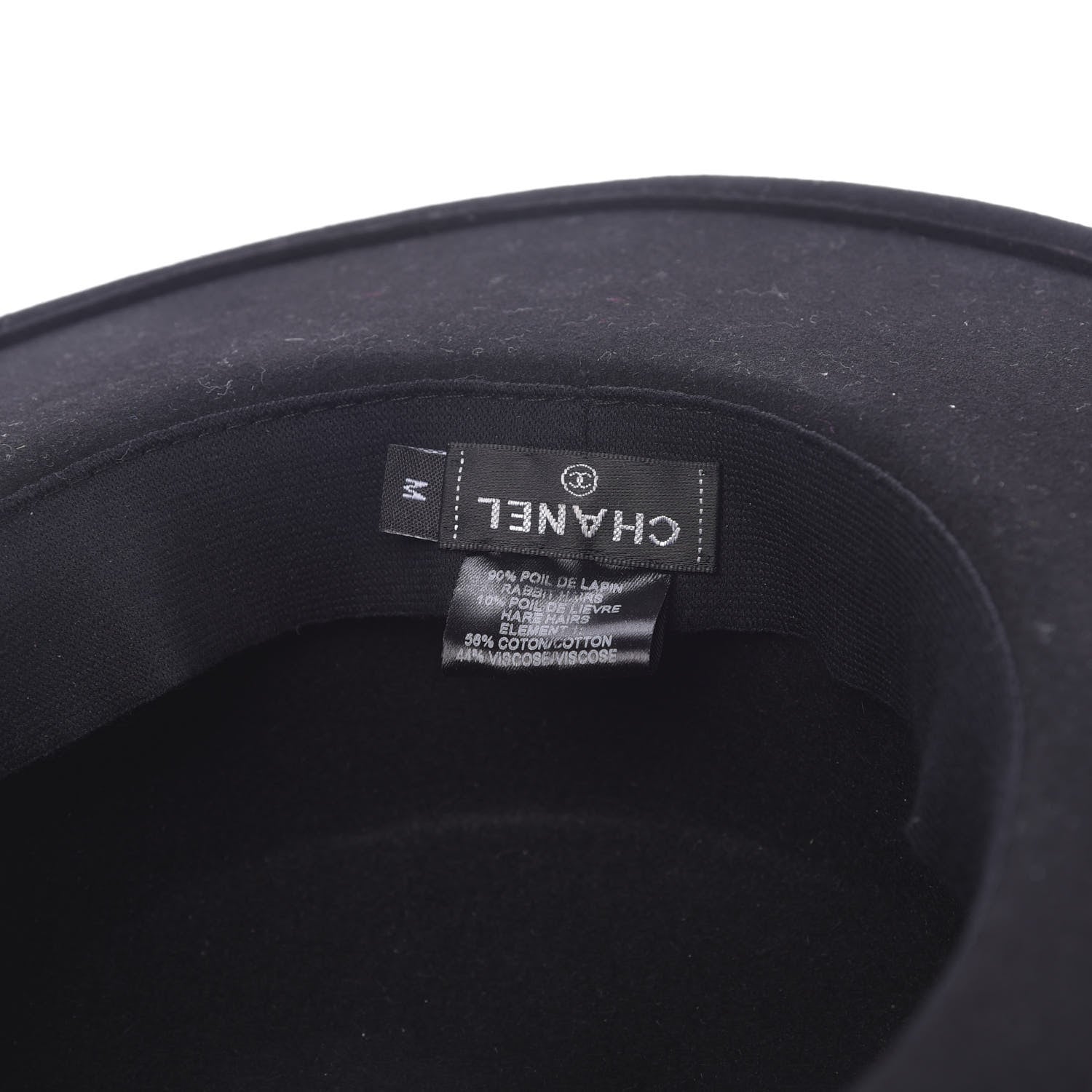 Chanel Felt Hat M Black White 4 of 7
