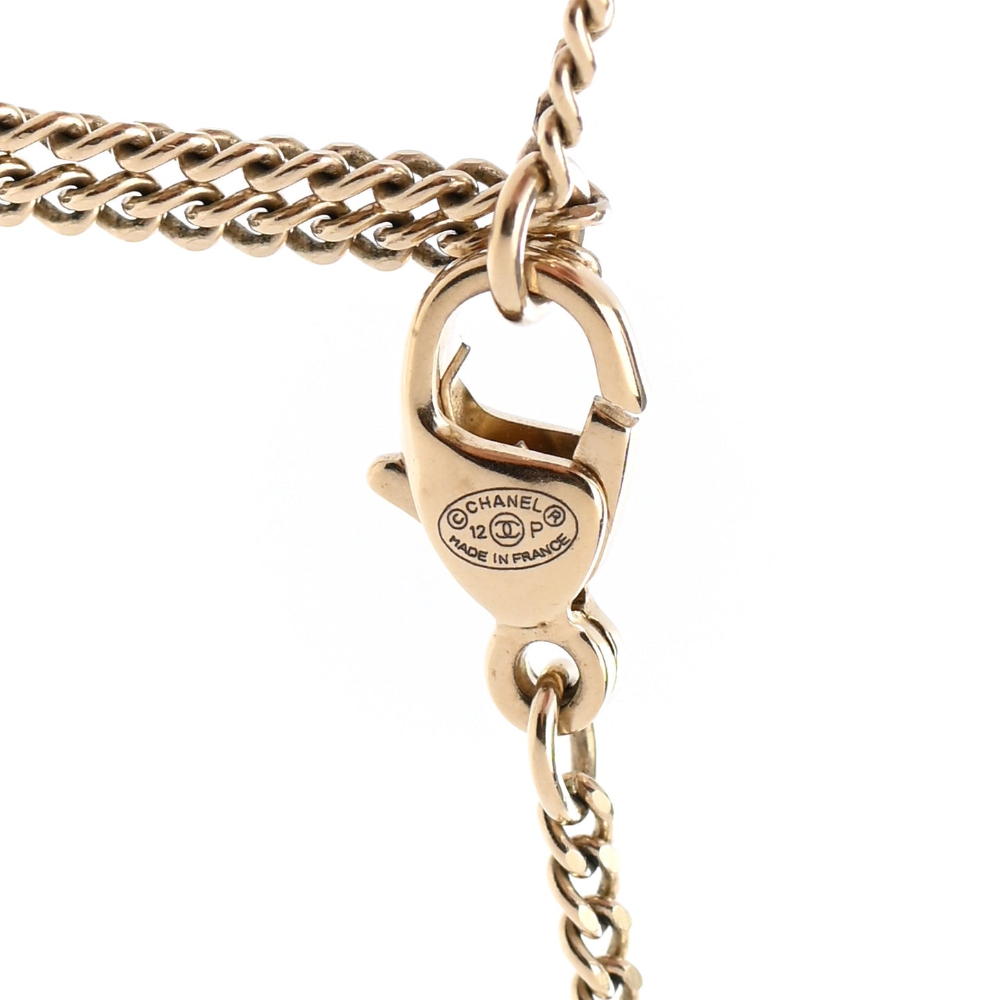 Crystal Gripoix CC Necklace Gold Multicolor