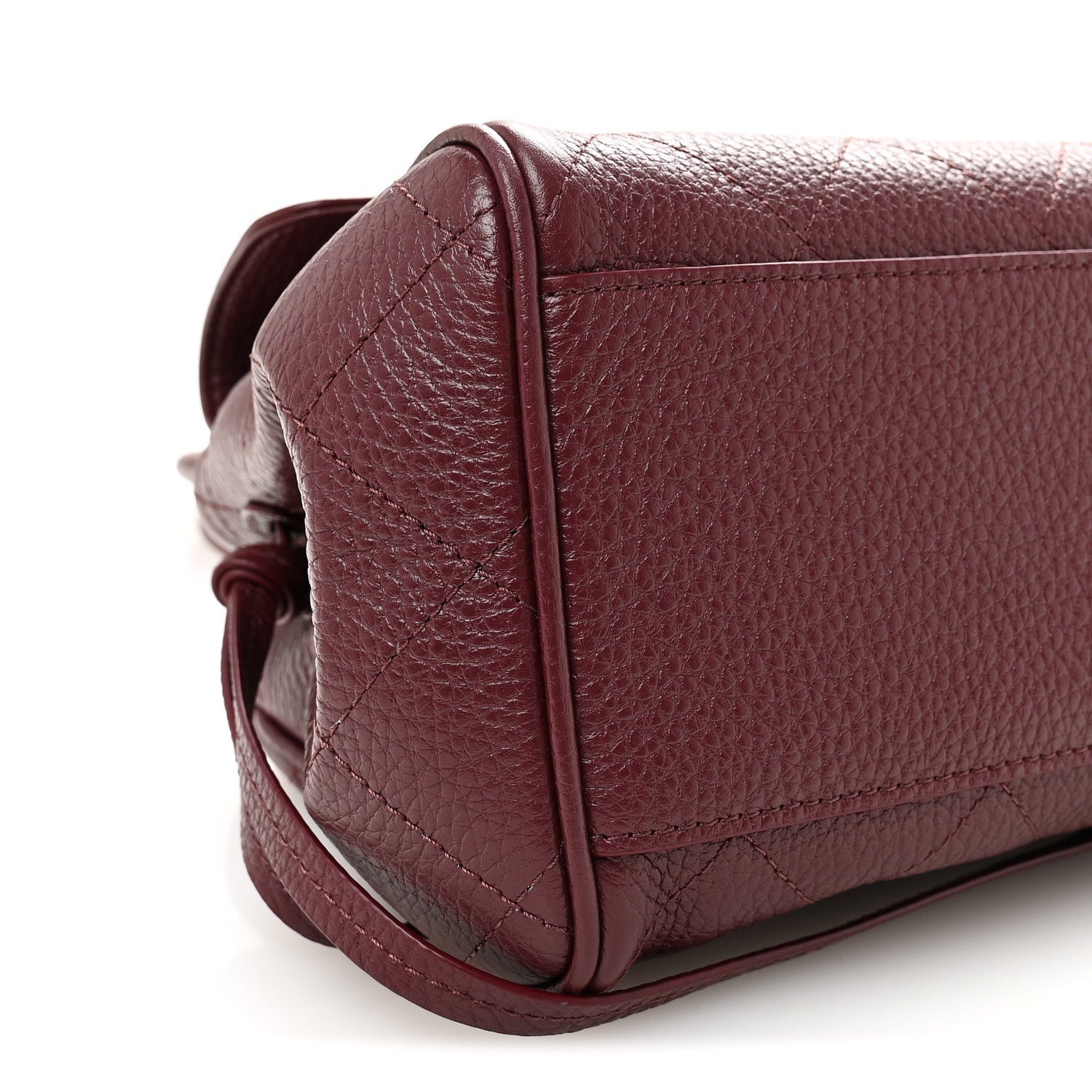 Chanel Grained Calfskin Stitched Urban Essentials Small Shopping Bag Burgundy 9 of 10