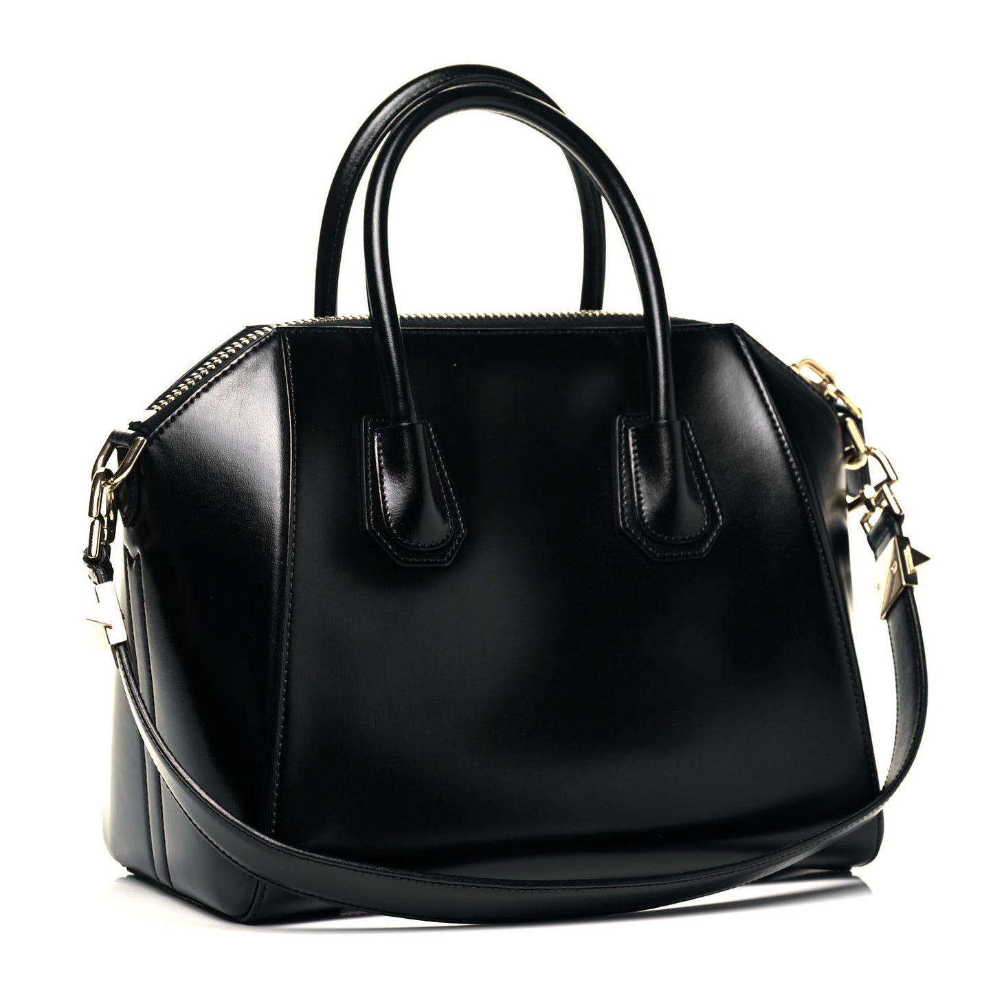 Shiny Lord Calfskin Small Antigona Black