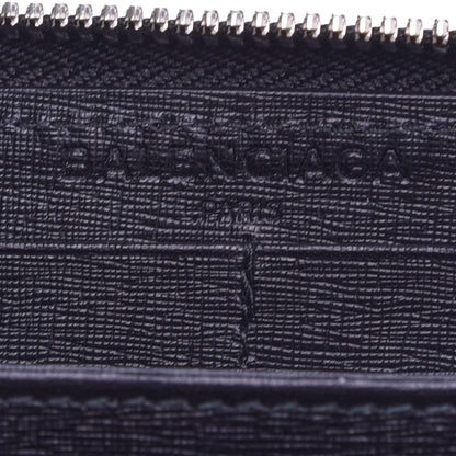 Balenciaga Saffiano Square Check Continental Zip Around Wallet Black White 6 of 6