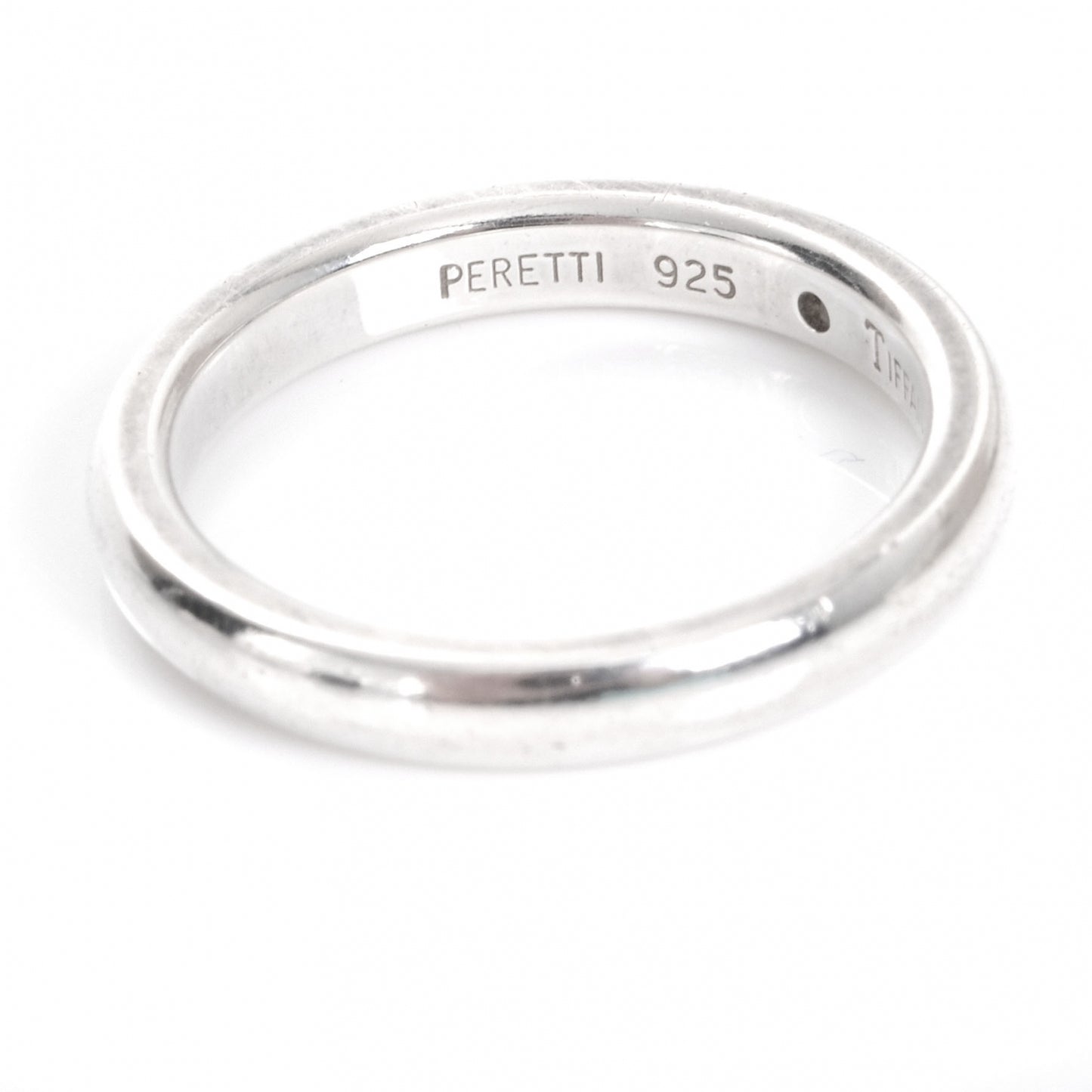 Sterling Silver Emerald Elsa Peretti Band Ring 48 4.5