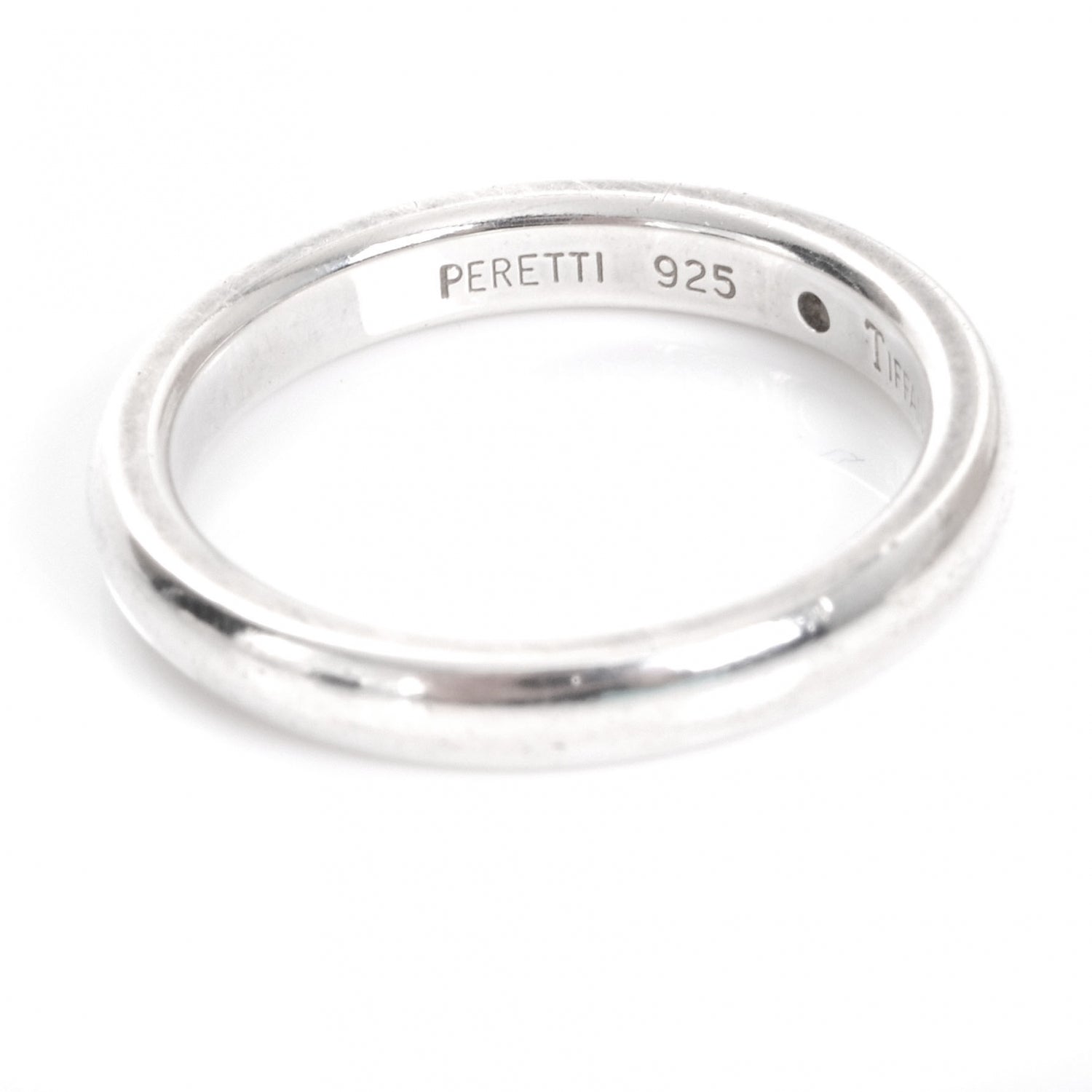 Tiffany Sterling Silver Emerald Elsa Peretti Band Ring 48 4.5 4 of 6