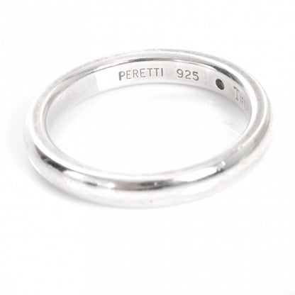 Tiffany Sterling Silver Emerald Elsa Peretti Band Ring 48 4.5 4 of 6