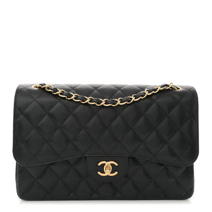 Chanel Caviar Quilted Jumbo Double Flap Black 1 of 10