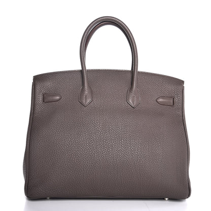 Hermes Togo Horeshoe Birkin 35 Etain Gris Perle 4 of 37