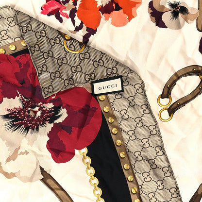 Gucci Silk Twill GG Monogram New Panshie Square Scarf Black Dark Purple 3 of 3