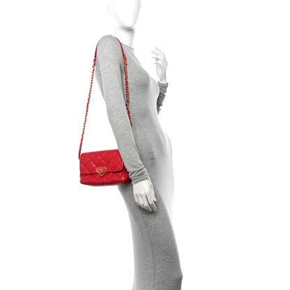 Chanel Lambskin Plexiglass Quilted Coco Love Flap Red 2 of 13