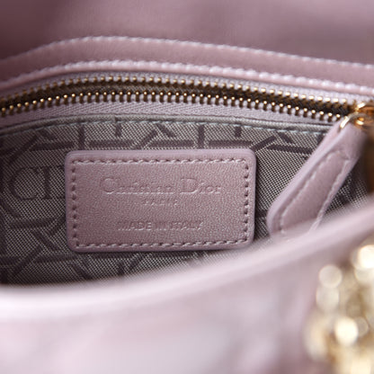 Christian Dior Metallic Lambskin Cannage Mini Lady Dior Lotus 8 of 10