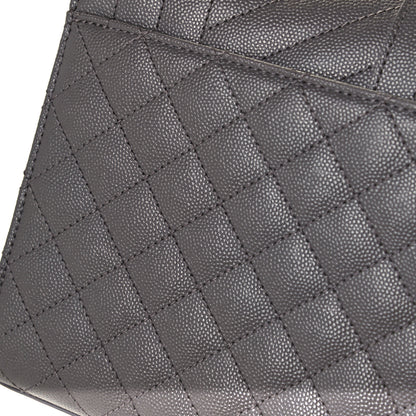 Saint Laurent Grain De Poudre Textured Mixed Matelasse Medium Triquilt Monogram Satchel Fog 12 of 12