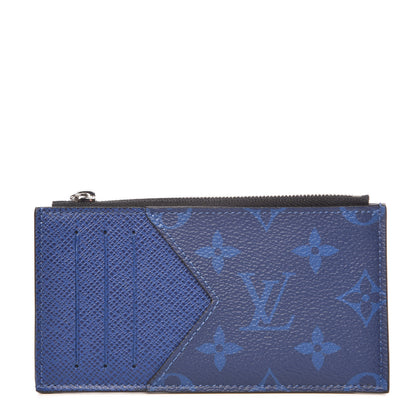 Louis Vuitton Monogram Taiga Coin Card Holder Cobalt 1 of 7