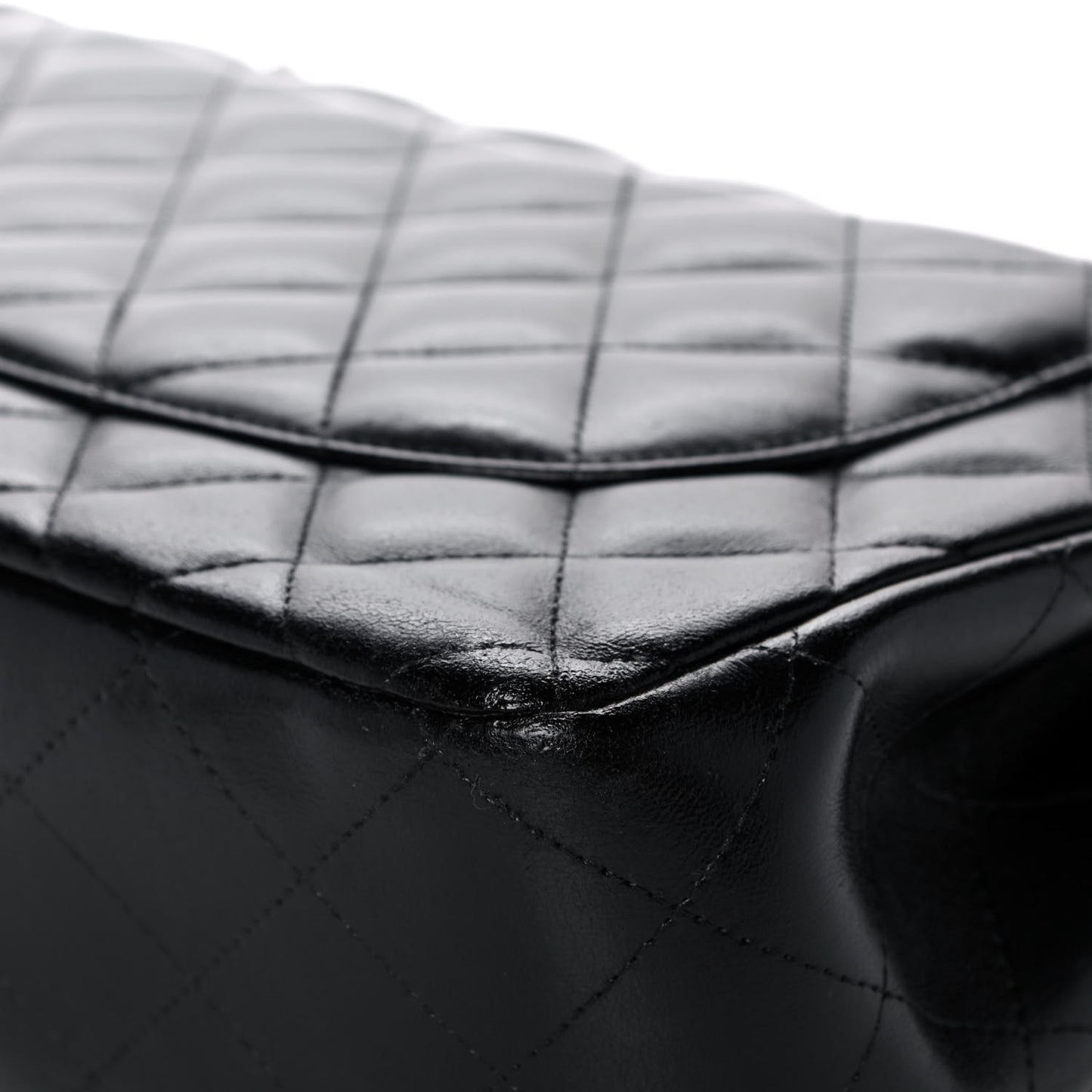 Lambskin Quilted Jumbo Double Flap Black