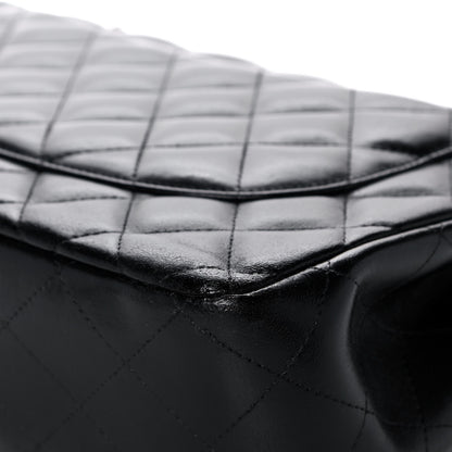 Chanel Lambskin Quilted Jumbo Double Flap Black 13 of 16