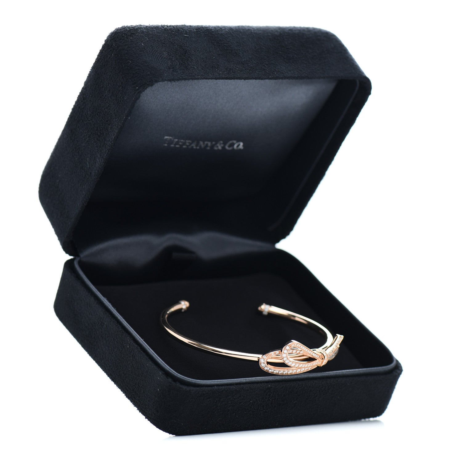 Tiffany 18K Rose Gold Diamond Medium Bow Cuff Bracelet 5 of 5