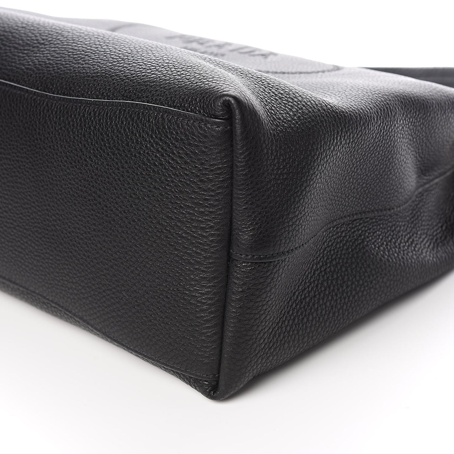 Vitello Phenix Embossed Logo Hobo Black