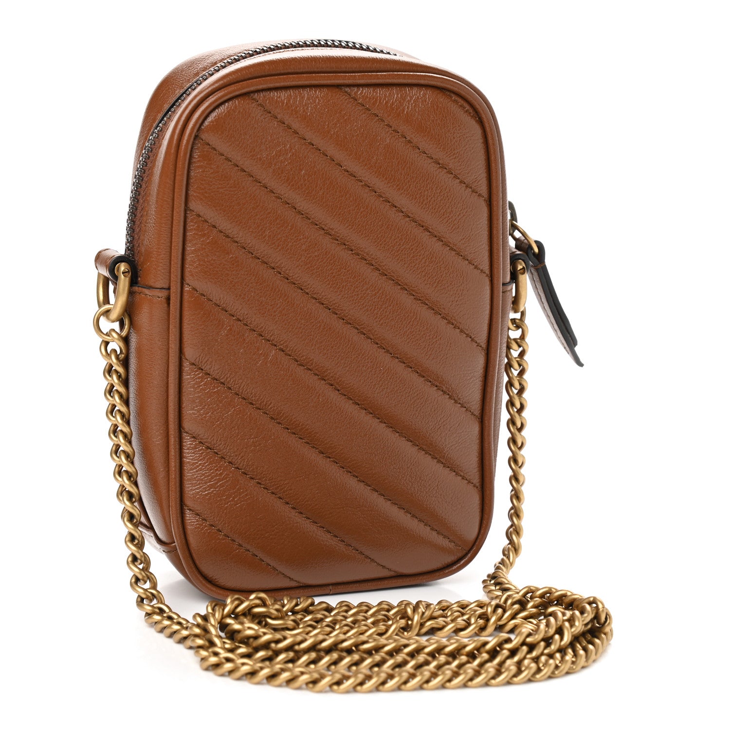 Gucci Azalea Calfskin Matelasse Diagonal Mini GG Marmont Crossbody Bag Cuir 3 of 10
