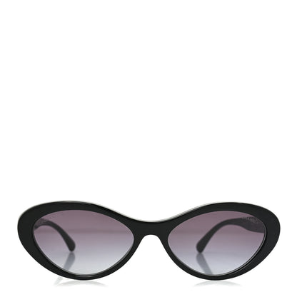 Chanel Acetate Oval Sunglasses 5416 Black Green 2 of 7