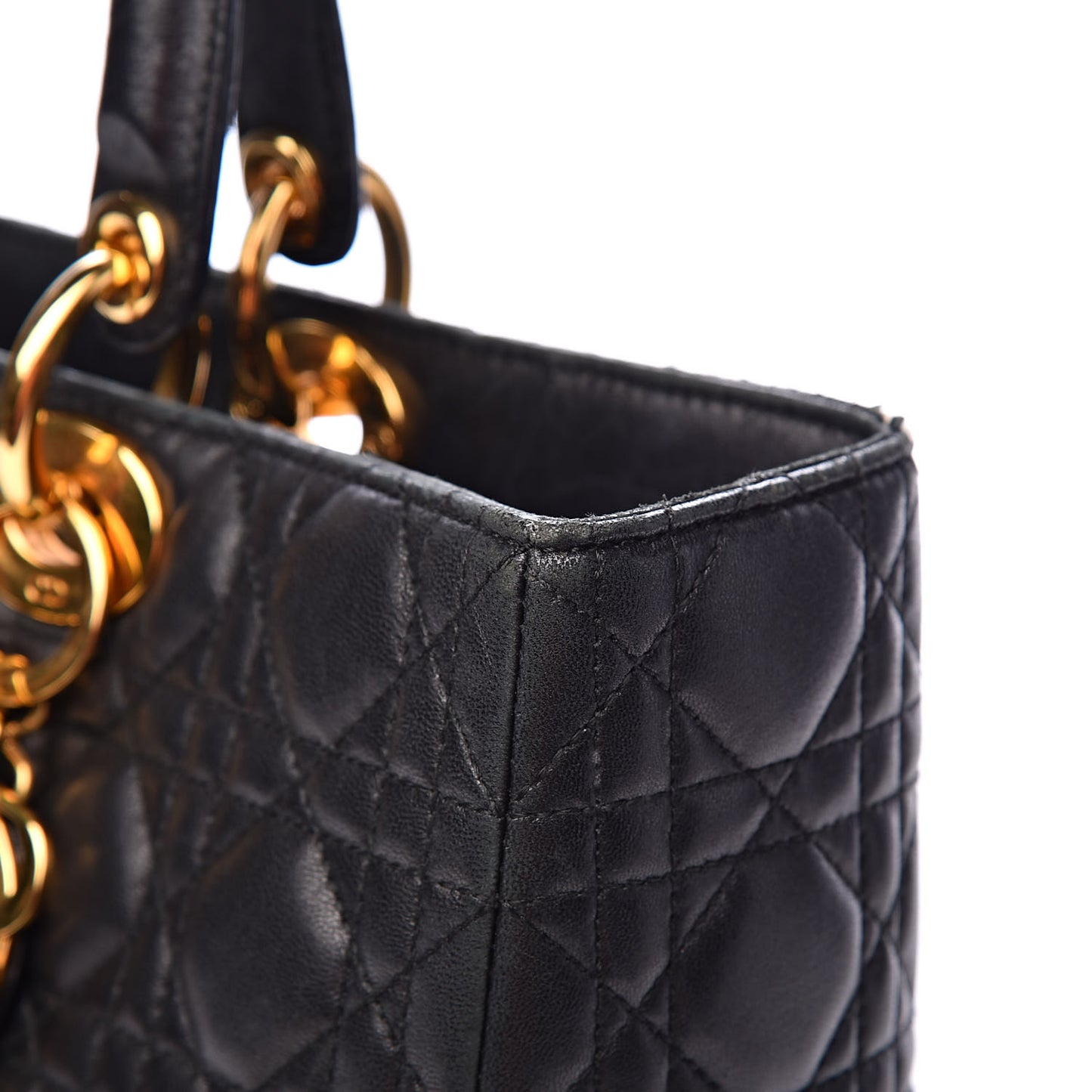 Lambskin Cannage Large Lady Dior Black