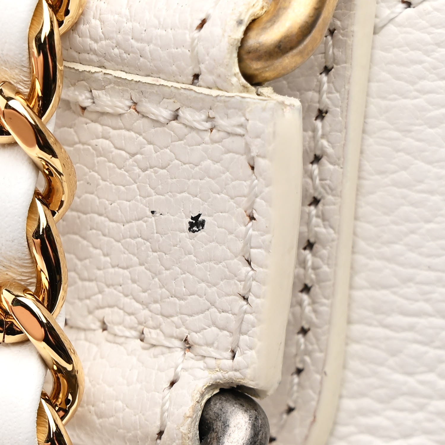 Chanel Patent Goatskin Quilted Medium Gabrielle Hobo White 12 of 18