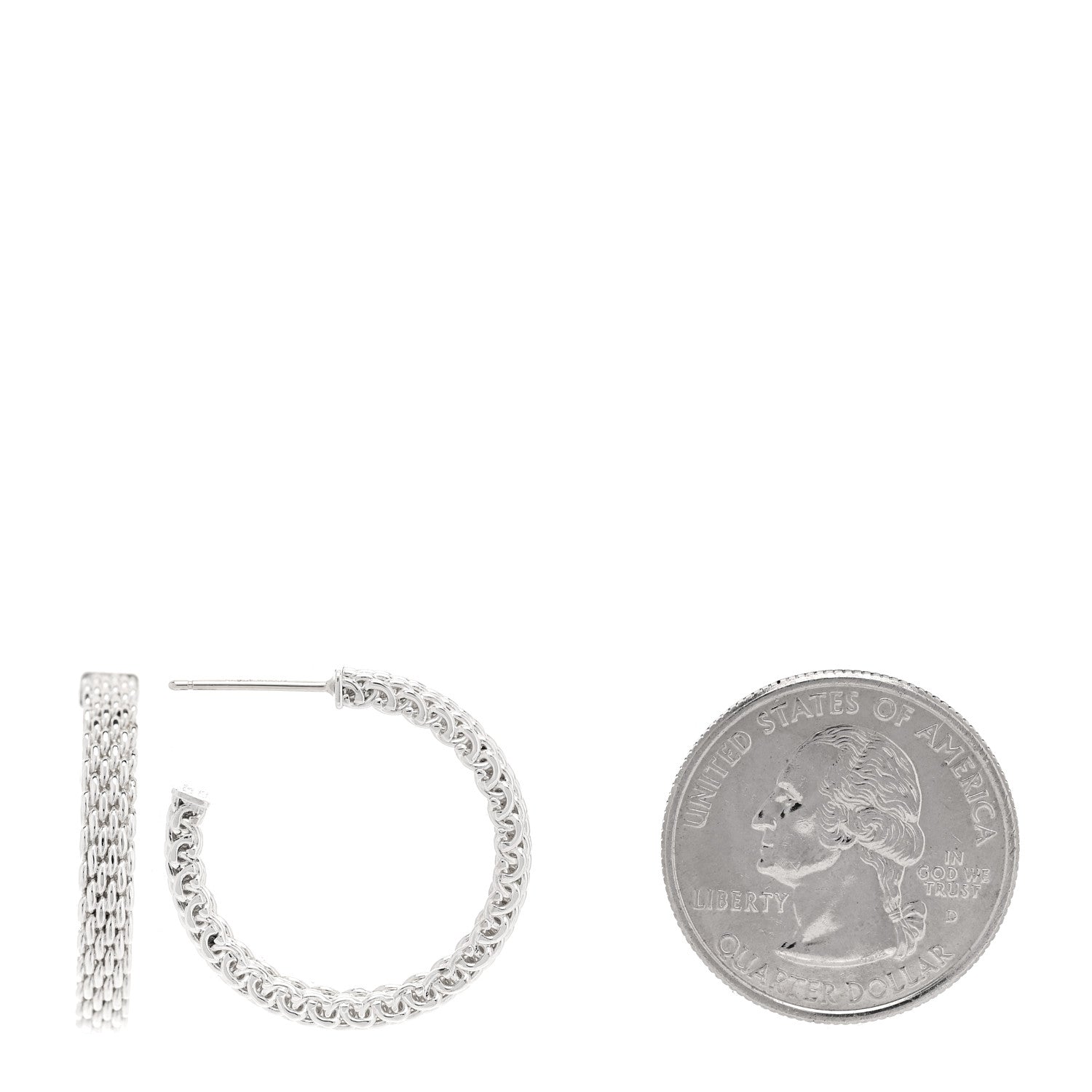 Tiffany Sterling Silver Narrow Somerset Hoop Earrings 2 of 5