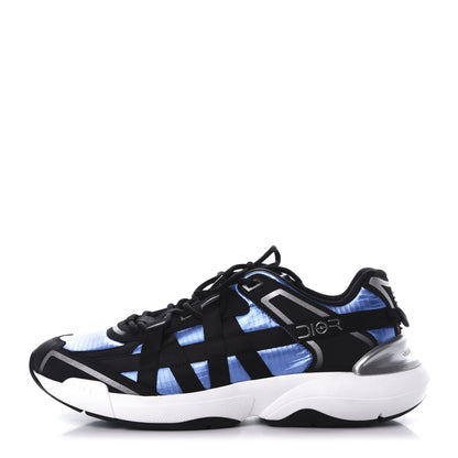 Christian Dior X Sorayama Ripstop Nylon Calfskin Mens B24 Runtek Sneakers 43 Blue Black 1 of 9