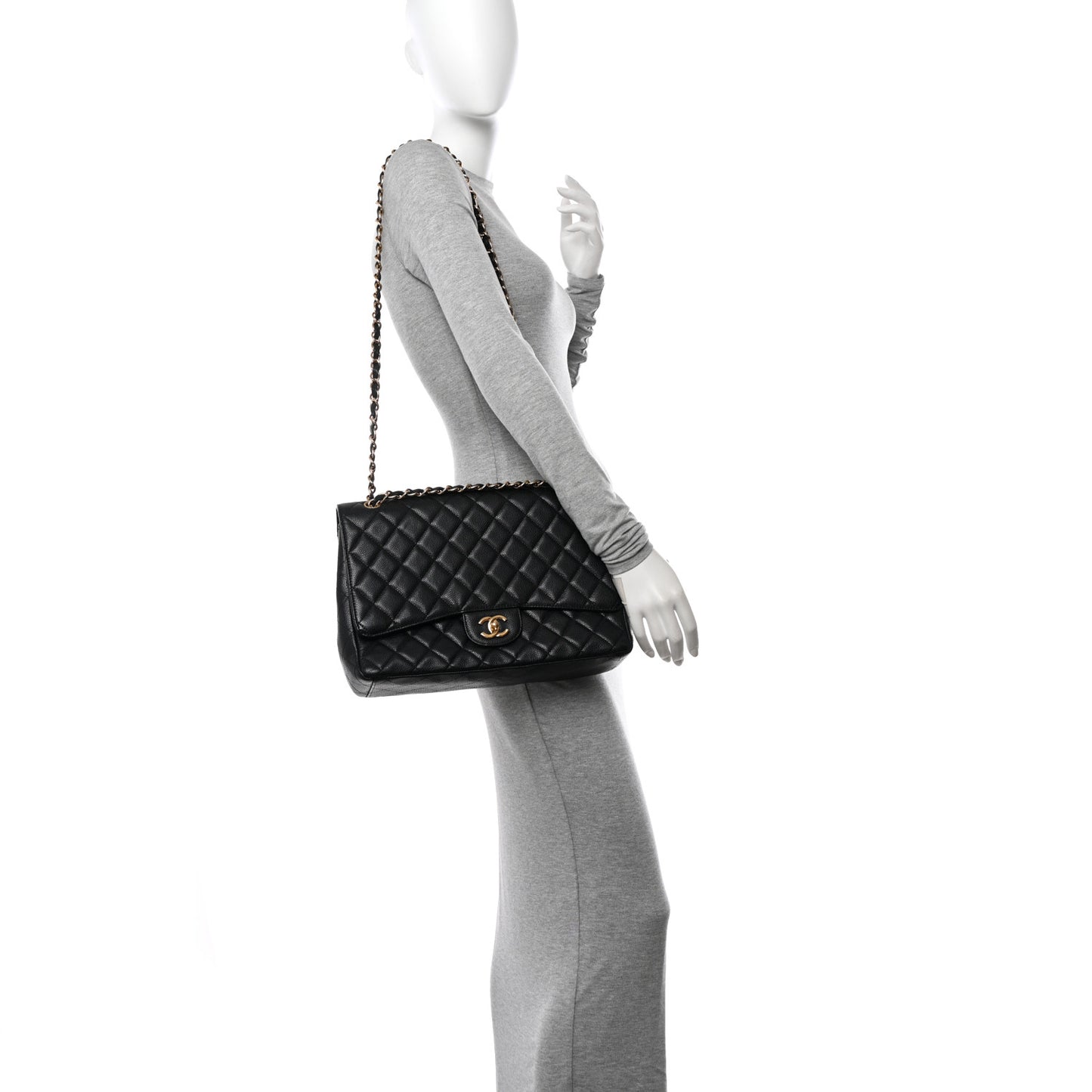 Caviar Maxi Single Flap Black