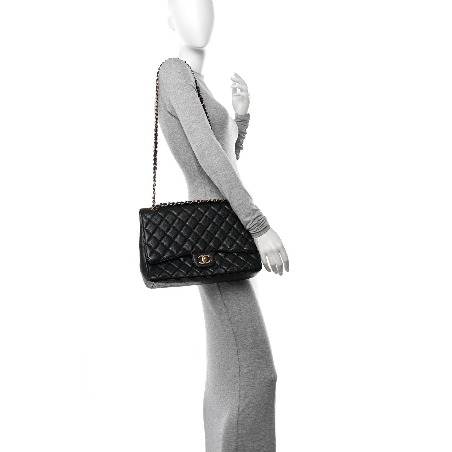 Chanel Caviar Maxi Single Flap Black 2 of 12