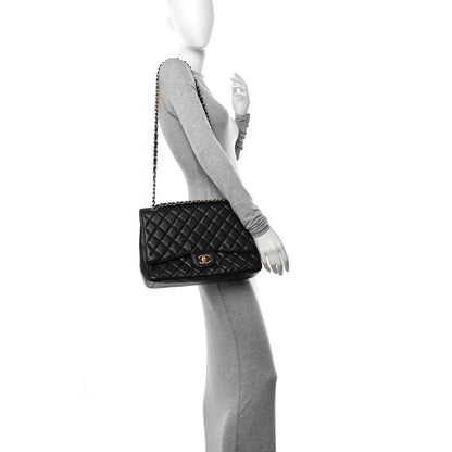 Chanel Caviar Maxi Single Flap Black 2 of 12