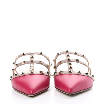 Valentino Garavani Calfskin Rockstud Flat Cage Mules 38 Fuxia Poudre 2 of 8