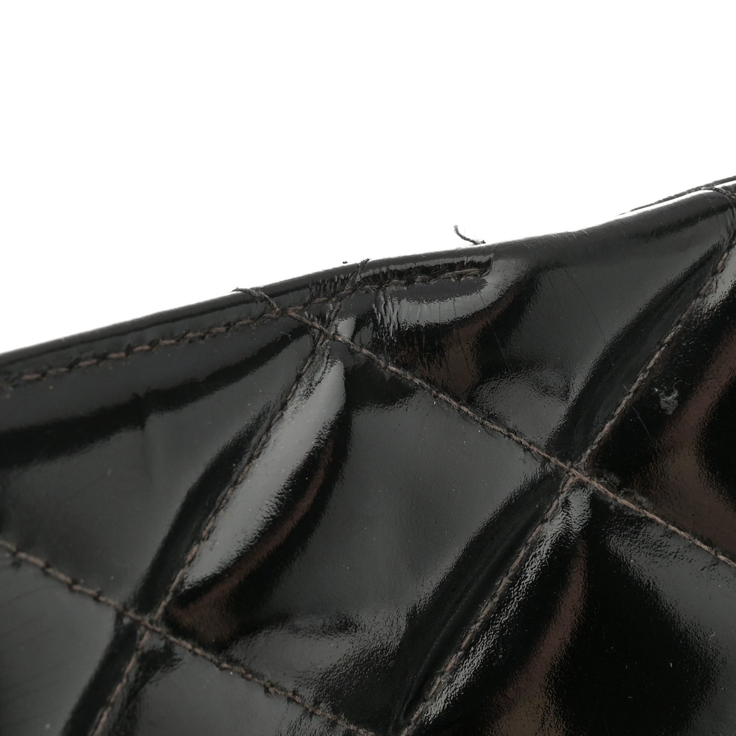 Patent Quilted Grand Shopping Tote GST Black
