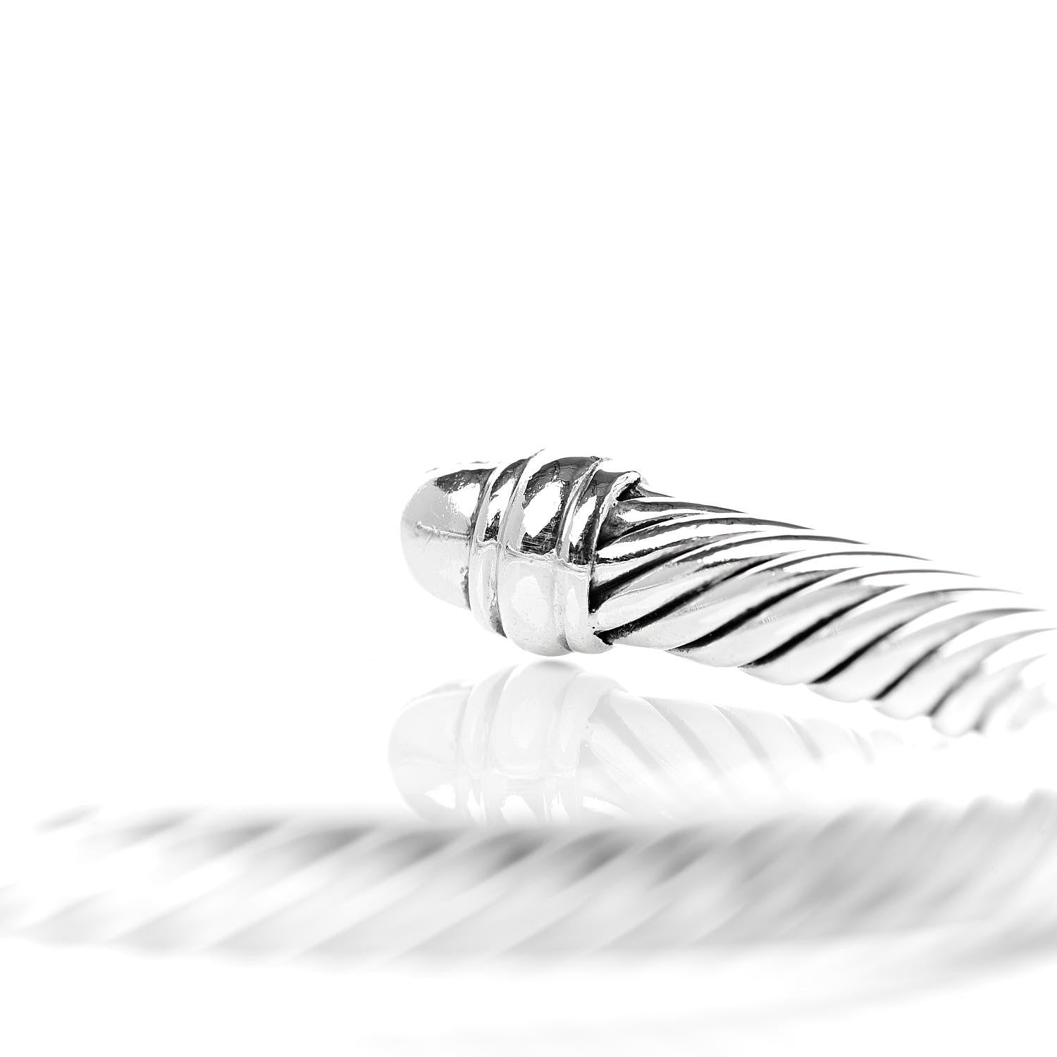 David Yurman Sterling Silver Pave Diamond 5mm Cable Classics Bracelet 5 of 5