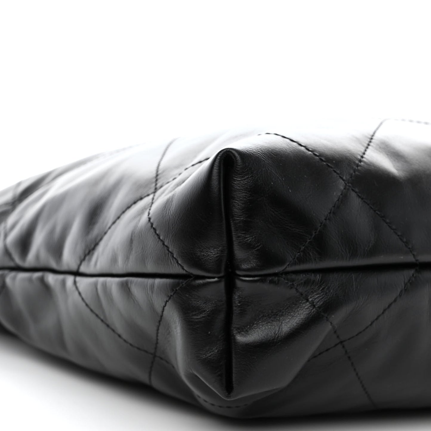 Shiny Calfskin Quilted Small Chanel 22 Black