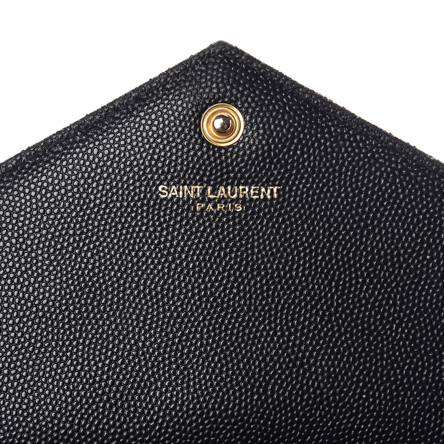Saint Laurent Grain De Poudre Matelasse Chevron Monogram Chain Wallet Black 6 of 10