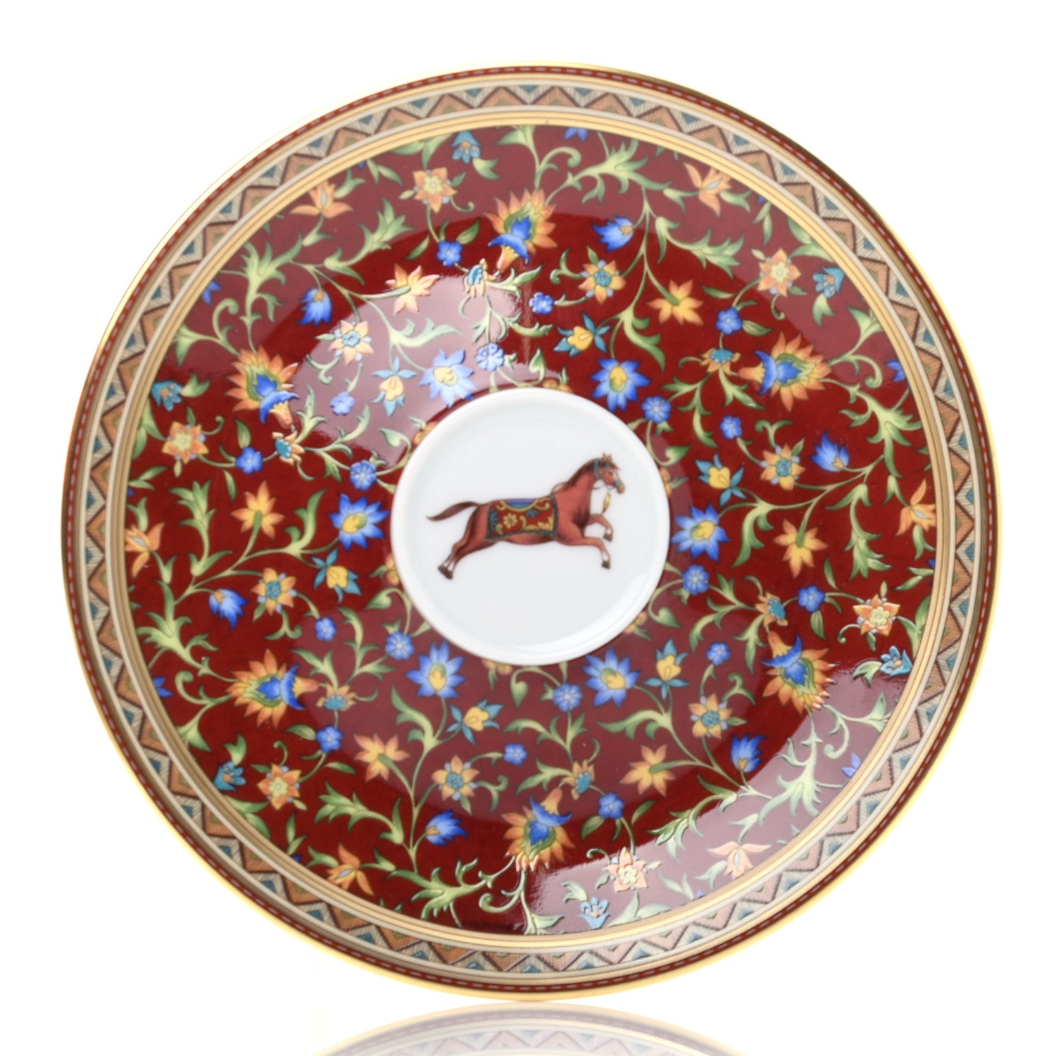 Hermes Porcelain Cheval d'Orient Coffee Cup and Saucer Set of 2 4 of 8