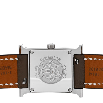 Hermes Stainless Steel Swift 21mm Heure H Hour Quartz Watch Etoupe 4 of 5