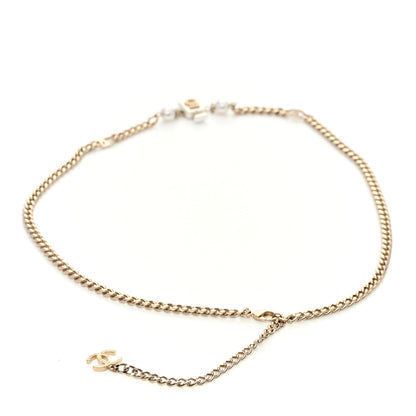 Chanel Pearl Resin Crystal CC No 5 Perfume Bottle Chain Belt Gold Pearly White 2 of 4