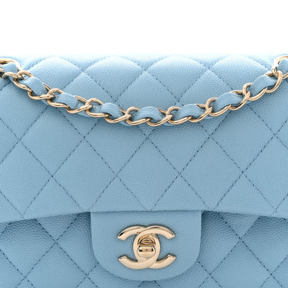 Chanel Caviar Quilted Small Double Flap Light Blue 8 of 10