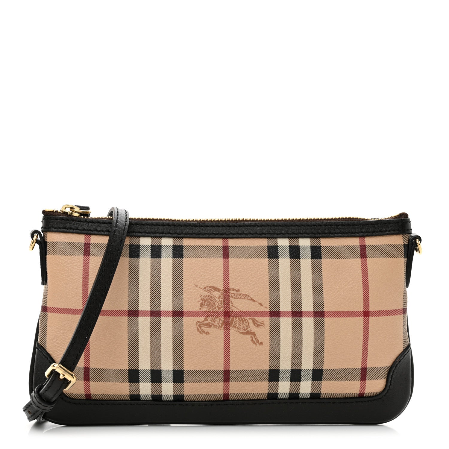 Burberry Haymarket Check Small Peyton Crossbody Clutch Bag Chocolate 1 of 11