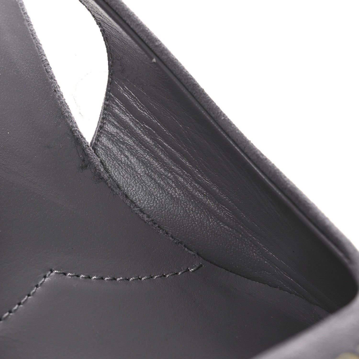 Prada Suede Triangle Logo Pointed Toe 75mm Slingback Pumps 37 Grey 10 of 11