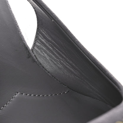 Prada Suede Triangle Logo Pointed Toe 75mm Slingback Pumps 37 Grey 10 of 11