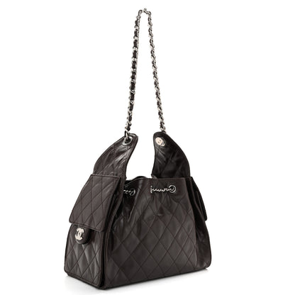Chanel Shiny Crumpled Calfskin Quilted Small Chanel 25 Handbag Dark Brown 3 of 10