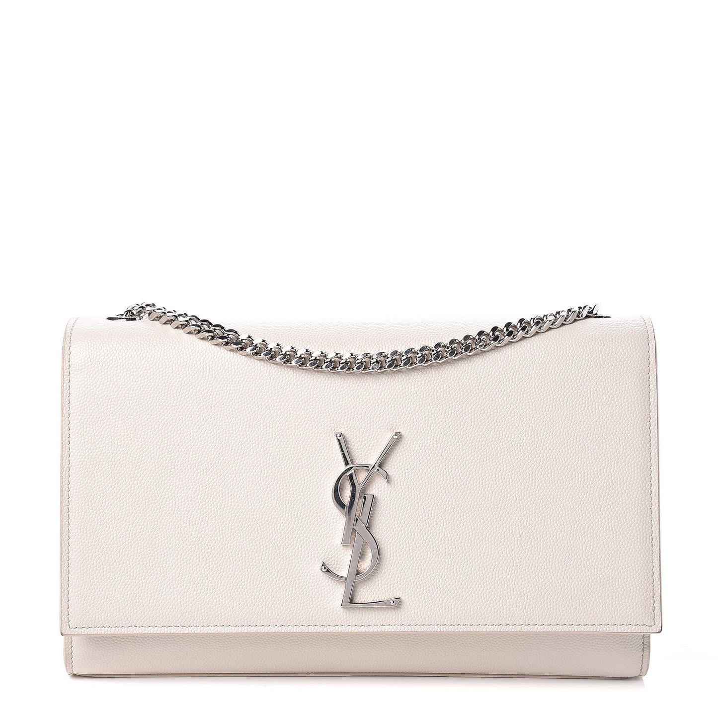 Grain De Poudre Medium Classic Monogram Kate Satchel Icy White