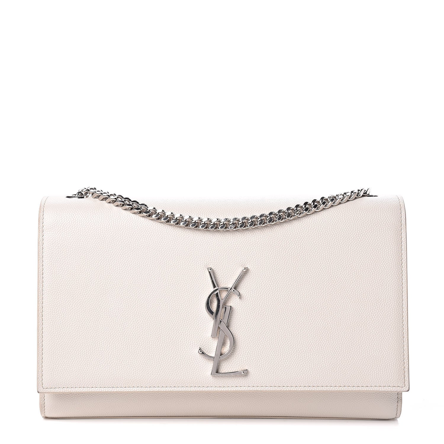 Saint Laurent Grain De Poudre Medium Classic Monogram Kate Satchel Icy White 1 of 11