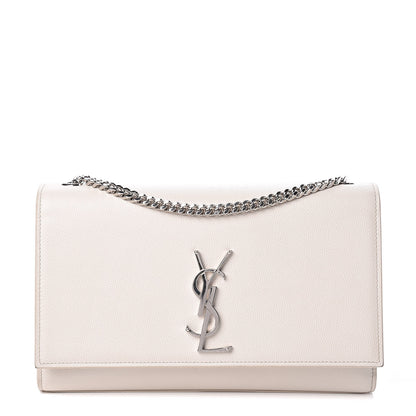 Saint Laurent Grain De Poudre Medium Classic Monogram Kate Satchel Icy White 1 of 11