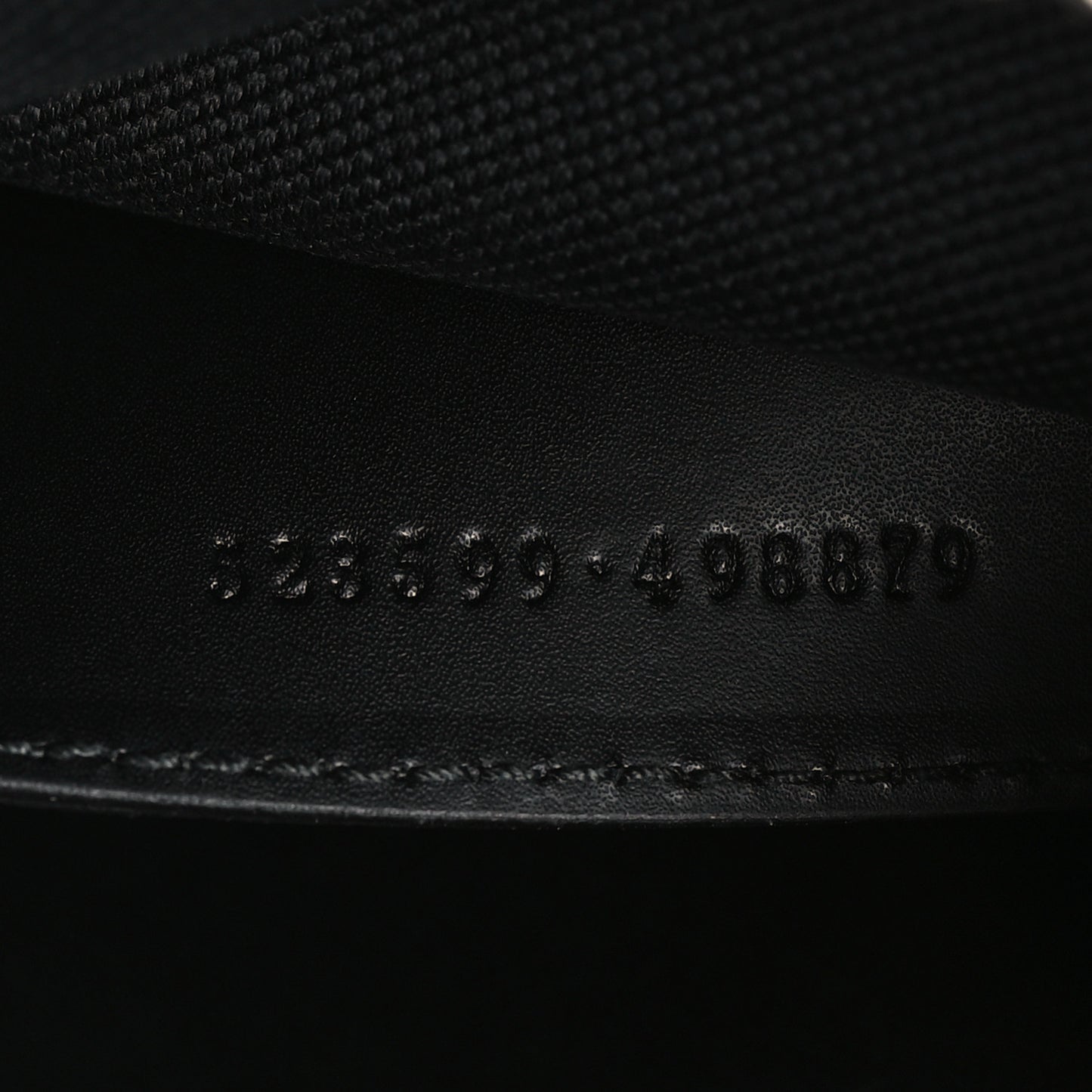 GG Supreme Monogram Web Small Flat Messenger Bag Black Grey