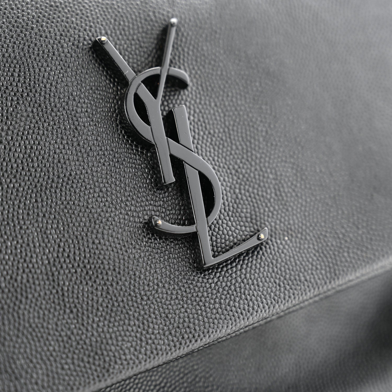 Saint Laurent Grain De Poudre Medium West Hollywood Monogram Fold-Over Black 12 of 14